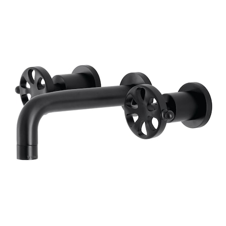 Kingston Brass KS8120RX Two-Handle Wall Mount Bathroom Faucet, Matte Black KS8120RX